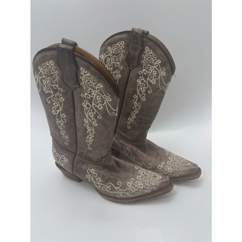 Teen’s (women’s) CORRAL WOMEN'S CRATER WITH BONE EMBROIDERY WESTERN BOOTS size 6